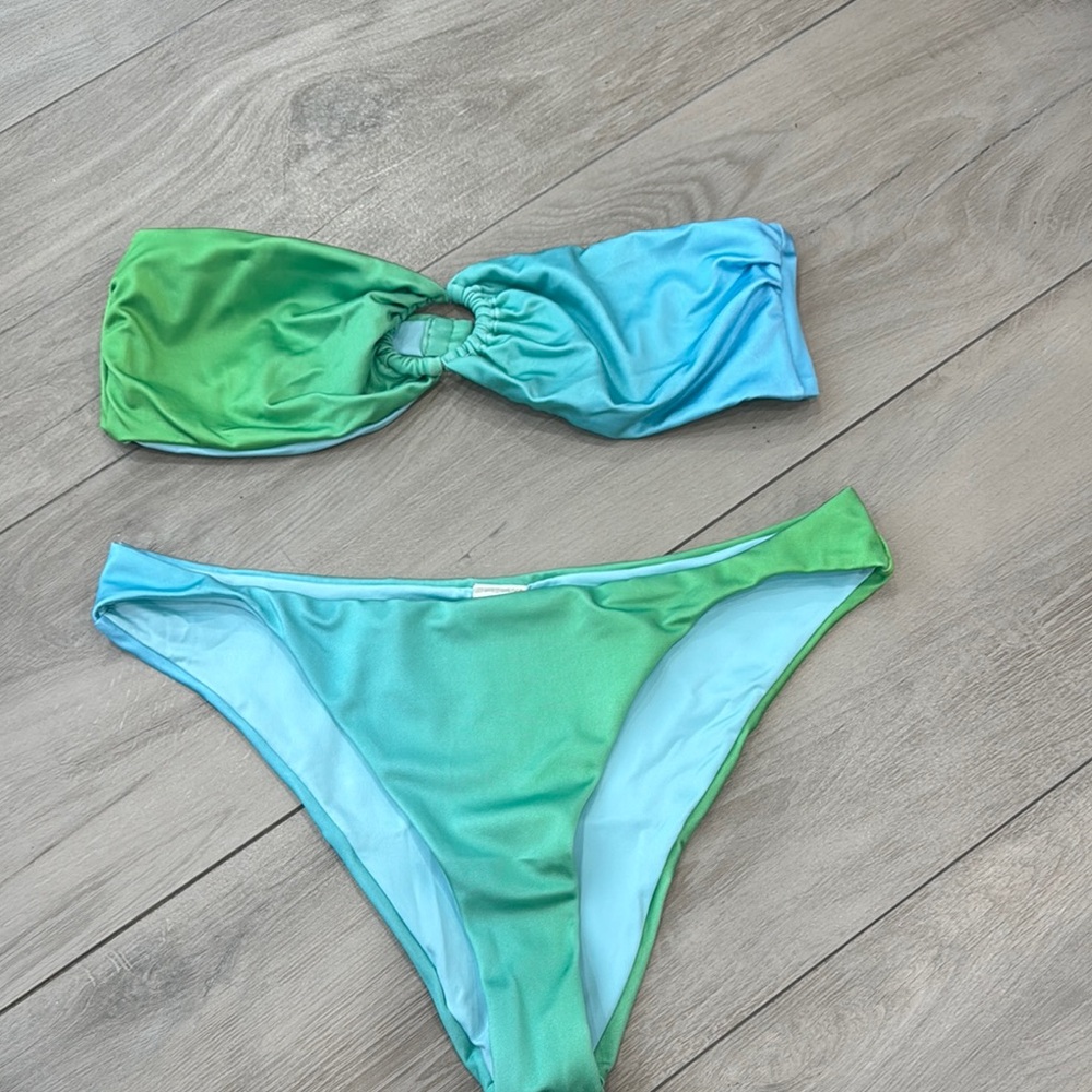 Green and Blue Ombre Bikini Set